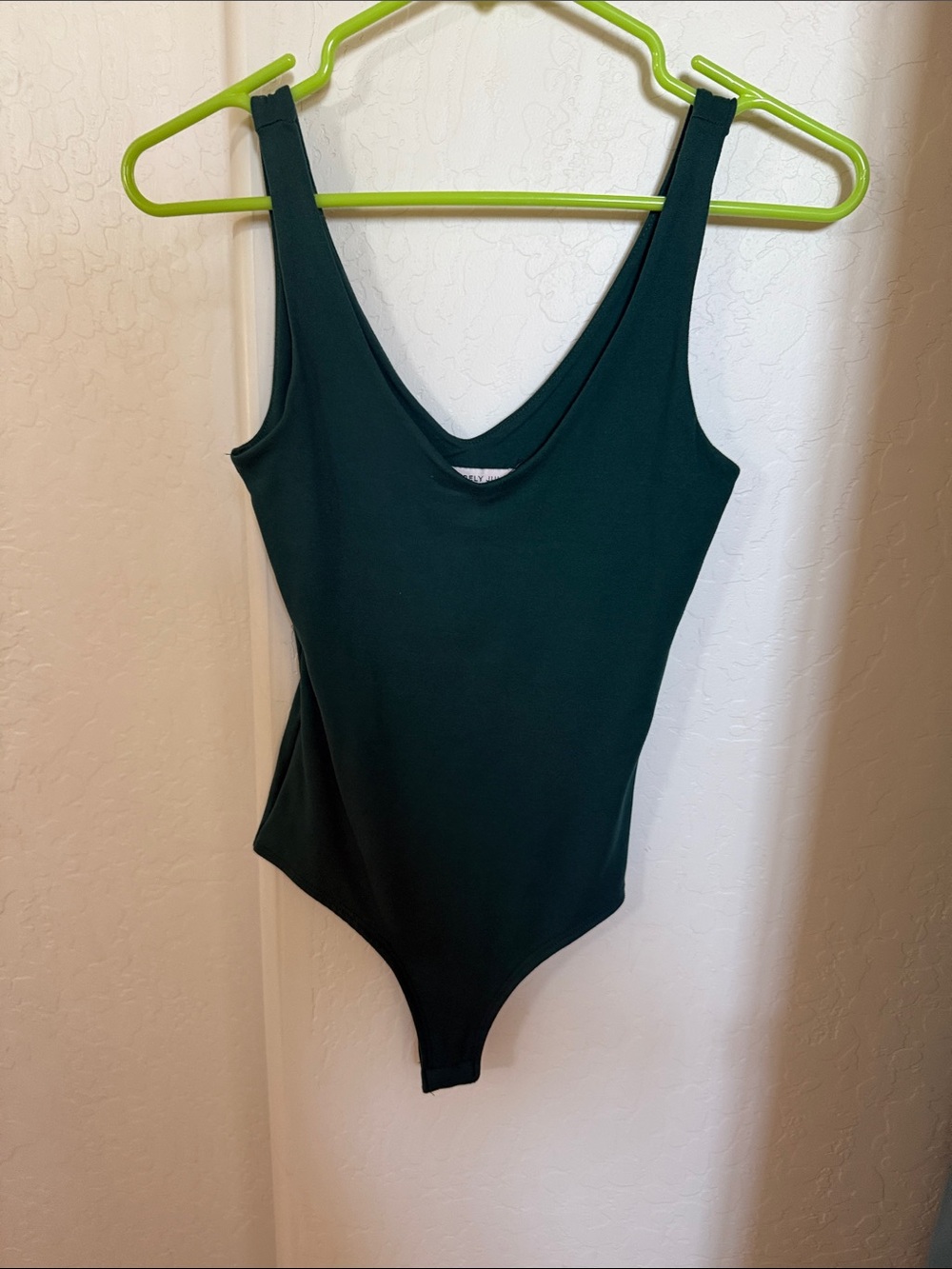Sincerely Jules Dark Green Scoop V-Neck Bodysuit